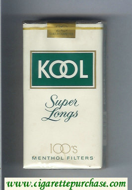 Kool Super Longs 100s Menthol Filters cigarettes soft box