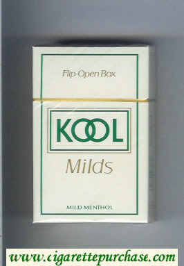 Kool Milds Mild Menthol white cigarettes hard box