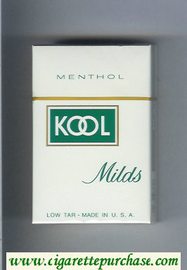 Kool Milds Menthol white and green cigarettes hard box