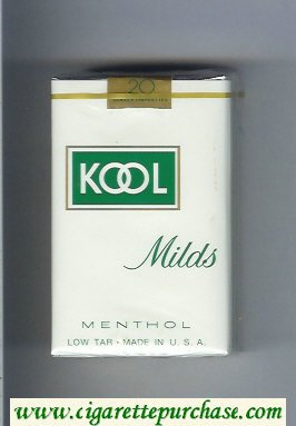 Kool Milds Menthol white and green cigarettes soft box