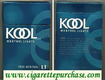 Kool Menthol Lights cigarettes hard box