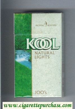 Kool Natural Lights 100s Menthol cigarettes hard box