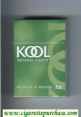 Kool Natural Lights The House of Menthol cigarettes hard box