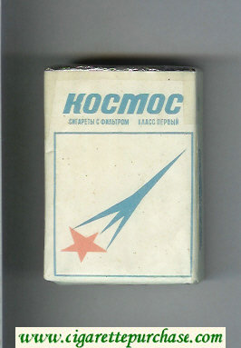 Kosmos T white blue rocket cigarettes soft box