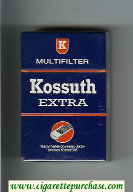 Kossuth Extra Multifilter blue cigarettes hard box