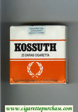 Kossuth 25 Darab cigarettes white and orange soft box