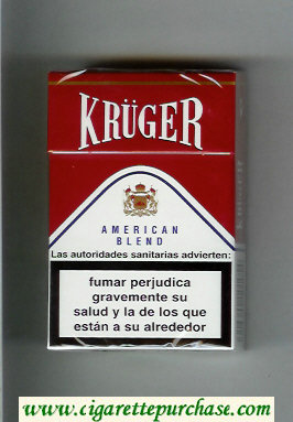 Kruger American Blend white and red cigarettes hard box