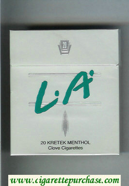 LA Menthol Cigarettes wide flat hard box