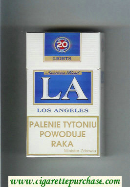 LA Los Angeles Lights American Blend Cigarettes hard box