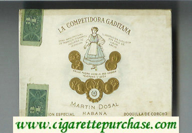 La Competidora Gaditana white cigarettes wide flat hard box