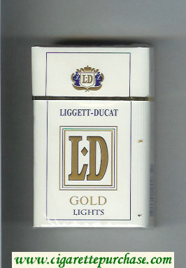 LD Liggett-Ducat Gold Lights white cigarettes hard box