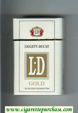 LD Liggett-Ducat Gold white and gold cigarettes hard box