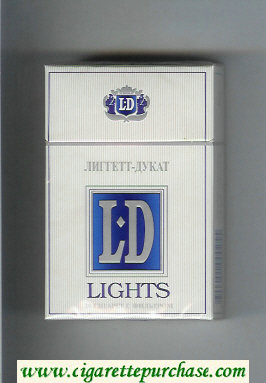 LD Liggett-Ducat Lights white and blue cigarettes hard box