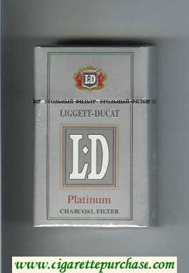 LD Liggett-Ducat Platinum silver cigarettes hard box