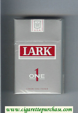 Lark 1 One Charcoal Filter grey and red cigarettes hard box