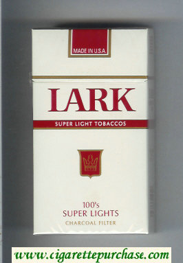 Lark Super Lights Super Light Tobaccos 100s Charcoal Filter white and red cigarettes hard box