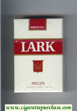 Lark Milds Charcoal Triple Filter white and red cigarettes hard box