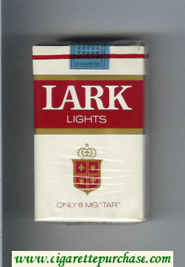 Lark Lights white and red Cigarettes soft box