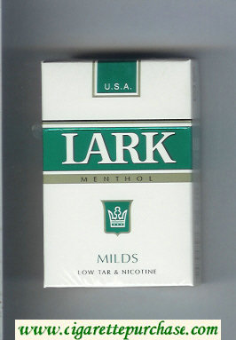 Lark Milds Menthol white and green Cigarettes hard box