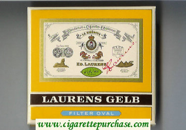 Laurens Gelb Filter Oval Cigarettes wide flat hard box