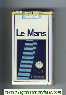 Le Mans 100s white and blue Cigarettes soft box