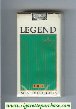 Legend Menthol Lights 100s cigarettes soft box