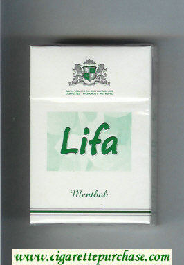 Lifa Menthol white and green cigarettes hard box