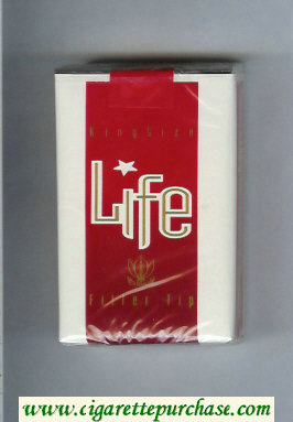 Life Filter Tip white and red and white cigarettes soft box