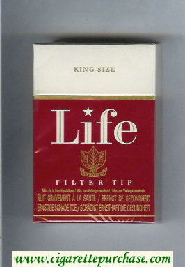 Life Filter Tip red and white cigarettes hard box