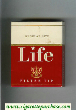 Life Filter Tip red and white cigarettes hard box