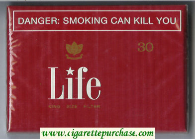 Life King Size Filter 30 red cigarettes wide flat hard box