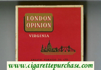 London Opinion Virginia cigarettes wide flat hard box