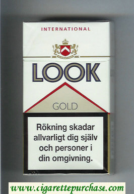 Look International Gold 100s cigarettes hard box