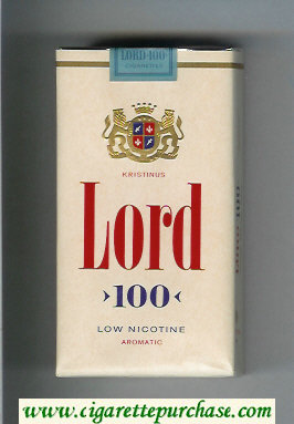 Lord 100s Low Nicotine Aromatic cigarettes soft box