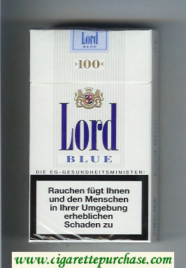 Lord Blue 100s cigarettes hard box
