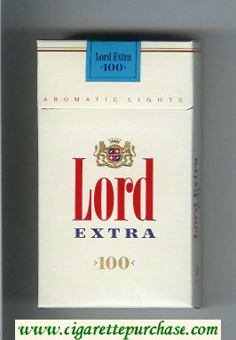 Lord Extra 100s Aromatic Lights cigarettes hard box