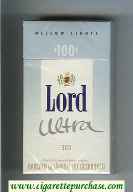 Lord Ultra 303 Mellow Lights 100s cigarettes hard box