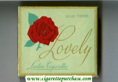 Lovely Gold Tipped Ladies Cigarettes wide flat hard box