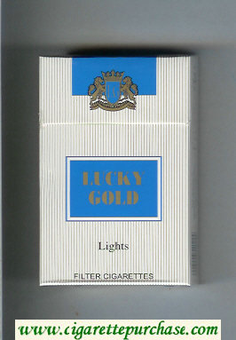 Lucky Gold Lights Filter Cigarettes hard box