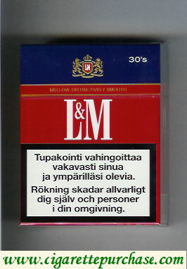 Discount L&M Mellow Distinctively Smooth Full Flavor 30s cigarettes hard box