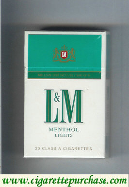 Discount L&M Mellow Distinctively Smooth Menthol Lights cigarettes hard box