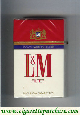 Discount L&M Quality American Blend Filter cigarettes hard box