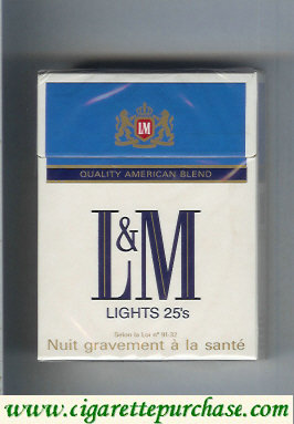Discount L&M Quality American Blend Lights blue Lights 25s cigarettes hard box