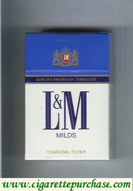 Discount L&M Quality American Tobaccos Milds Charcoal Filter cigarettes hard box