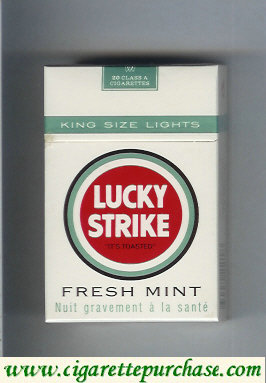 Discount Lucky Strike Fresh Mint King Size Ligts cigarettes hard box