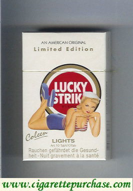Discount Lucky Strike Lights Coleen cigarettes hard box