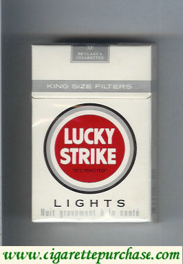 Discount Lucky Strike Lights white cigarettes hard box