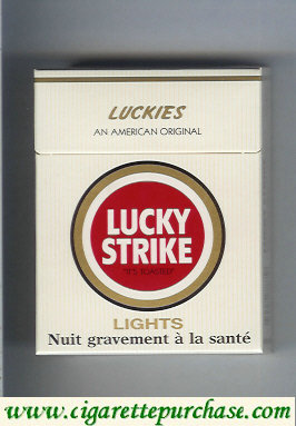 Discount Lucky Strike Luckies An American Original Lights 25s cigarettes hard box