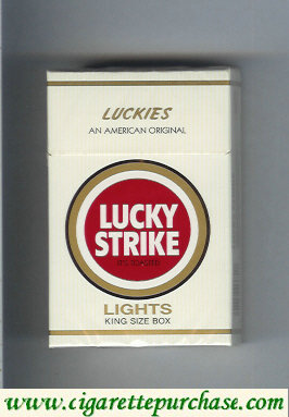 Discount Lucky Strike Luckies An American Original Lights cigarettes hard box
