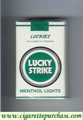 Discount Lucky Strike Luckies An American Original Menthol Lights cigarettes soft box